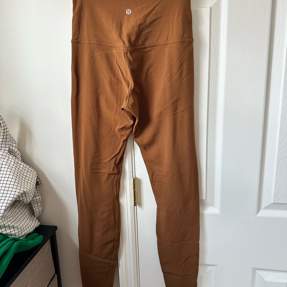 lululemon athletica womens brown align sz 6 high rise Leggings